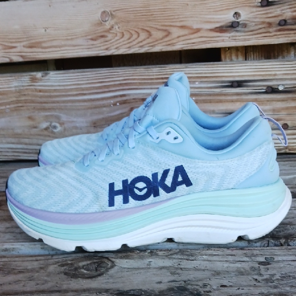 Hoka Light Blue and Mint Athletic Shoes